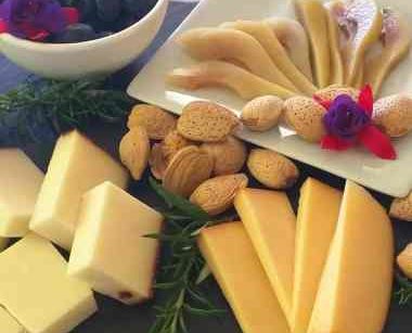 Cheese, nuts and fruit