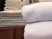 White towels neatly stacked