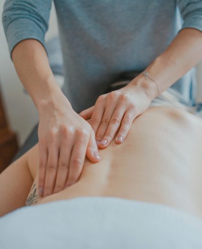 Person being given a massage