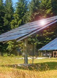 Solar panels in field