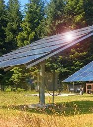 Solar panels in field