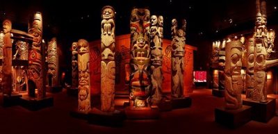 Totem poles in the Royal British Columbia Museum