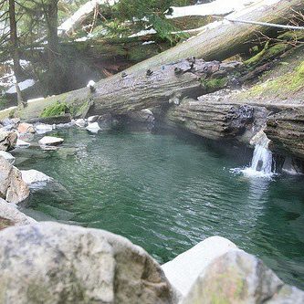 Springs flowing through rocks