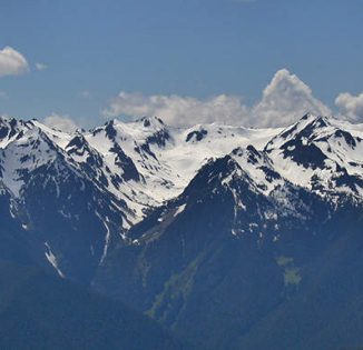 Snow capped mountains of Hurricane Ridge