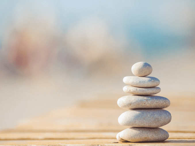 stack of stones for relaxation