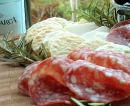 Charcuterie snacks with wine