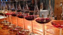 Row of wine glasses