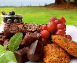 Cookies, grapes, chocolate